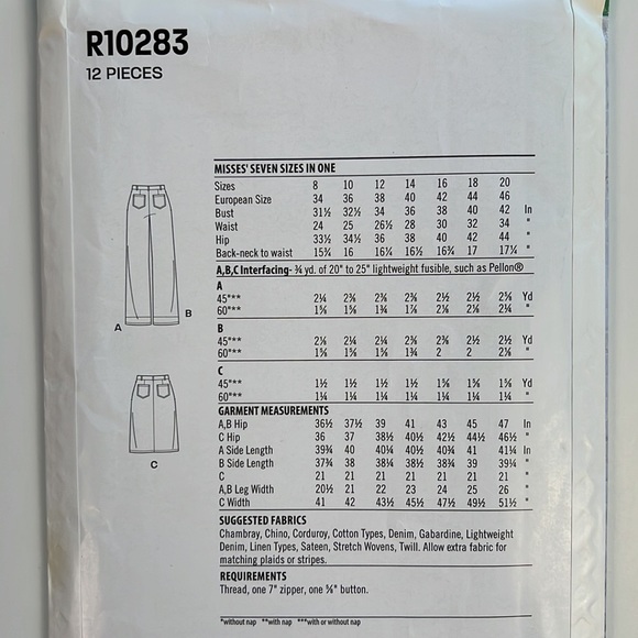 Lot of 7 NEW LOOK Sewing Patterns R10281 R10087 R10098 R10535 R10283 H0170 N6072 - Picture 8 of 16